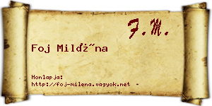 Foj Miléna névjegykártya